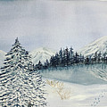 Winter Tree and Mountains